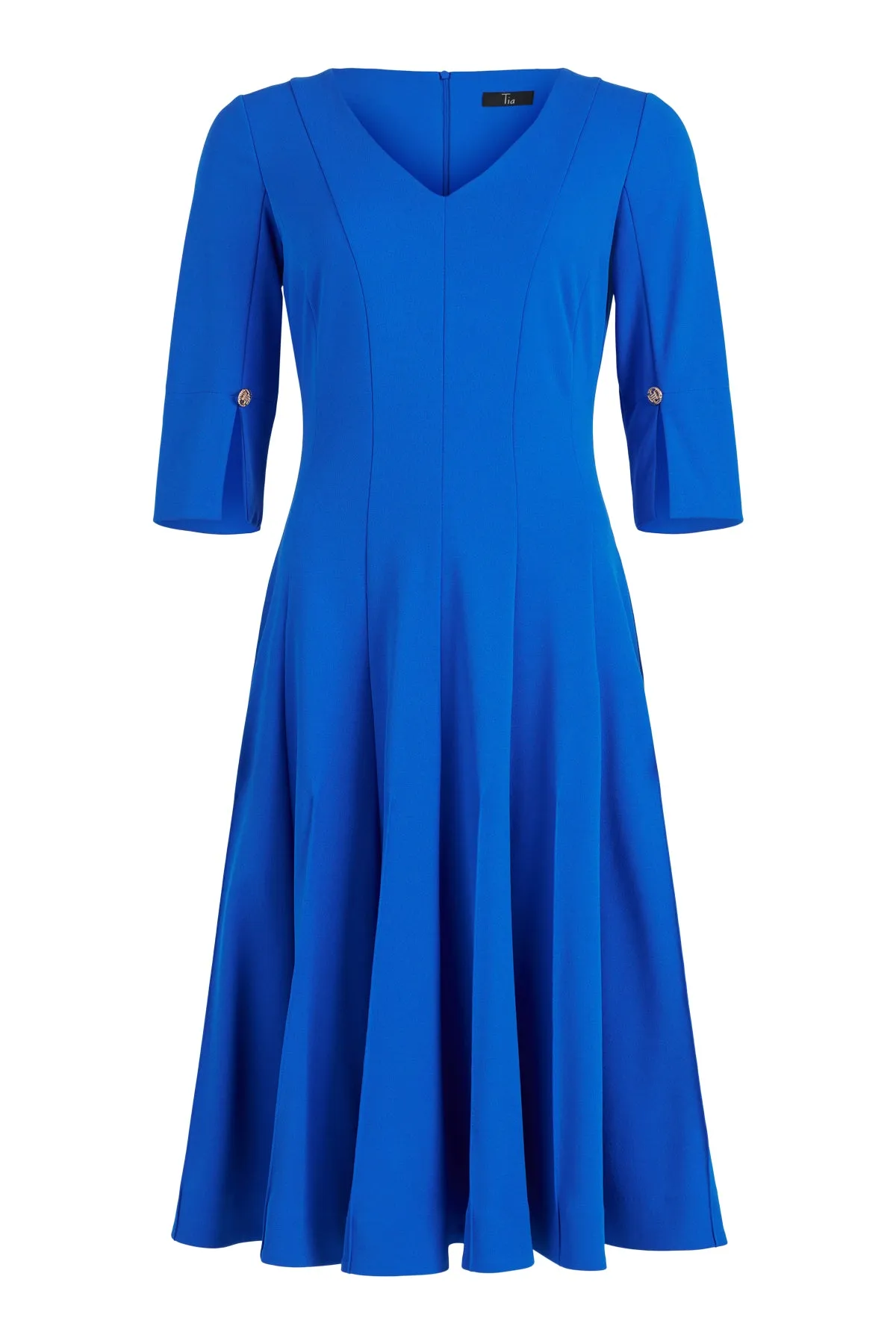 78759 Blue V Neck Dress Tia