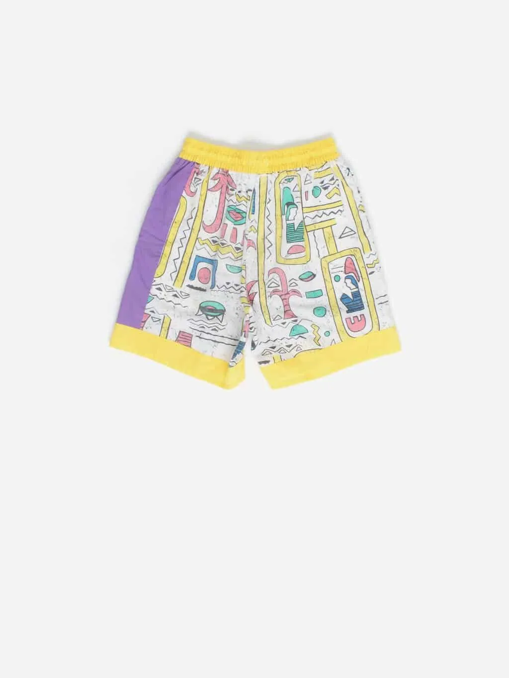 80s Retro Yellow Beach Shorts - for 7-8 Year Olds