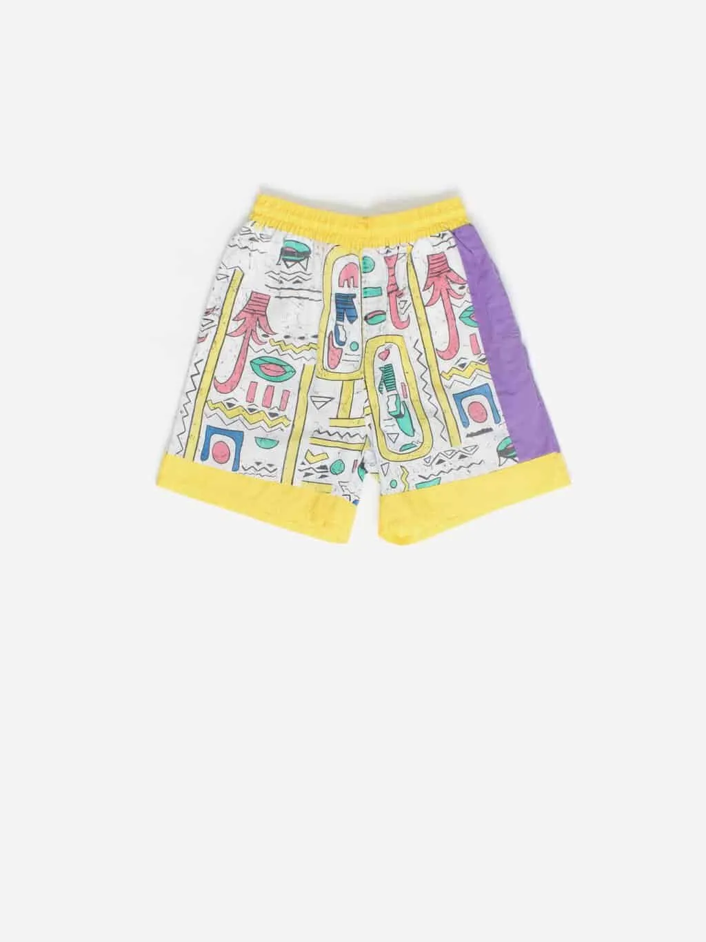 80s Retro Yellow Beach Shorts - for 7-8 Year Olds