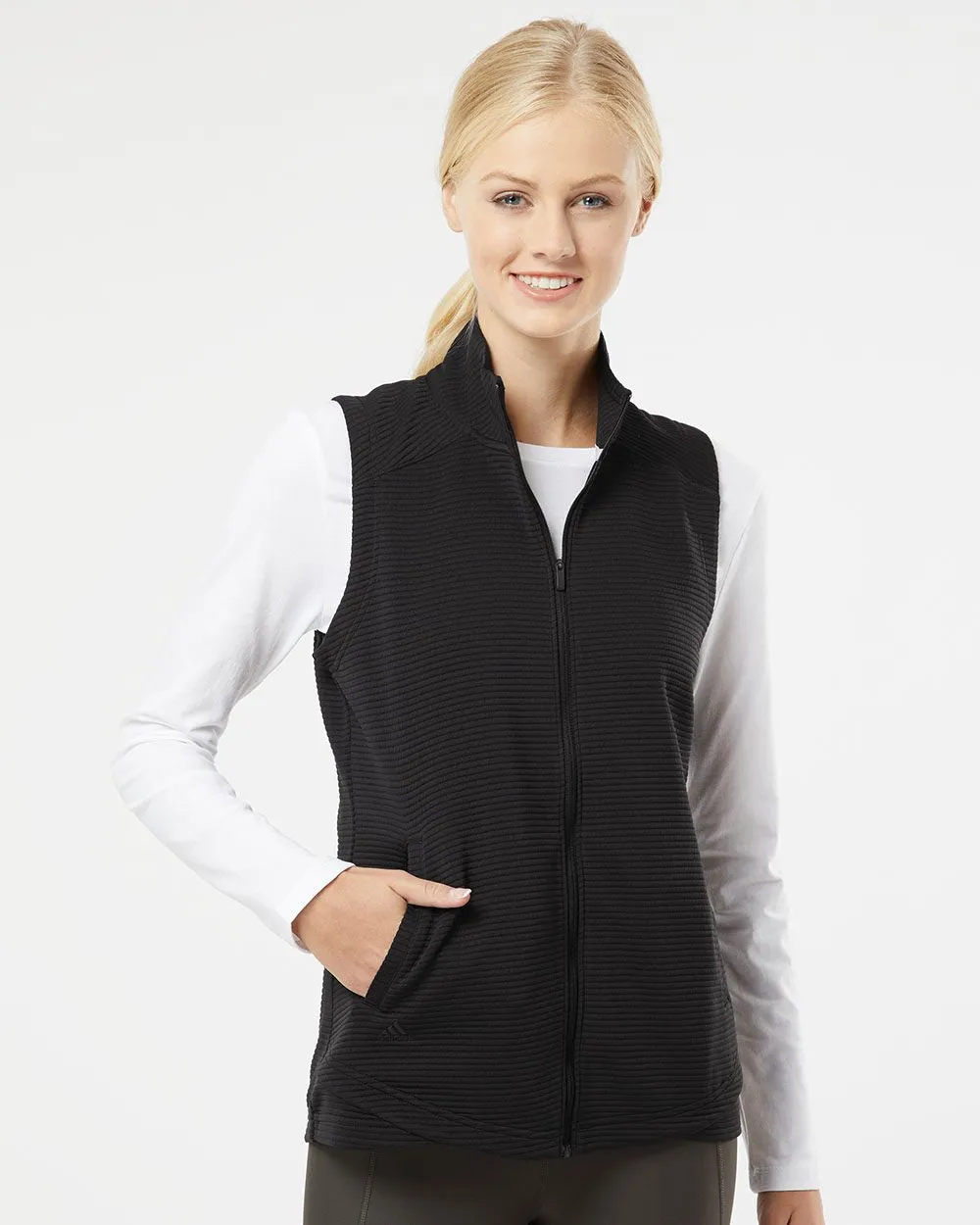 Adidas Women's Textured Full-Zip Vest