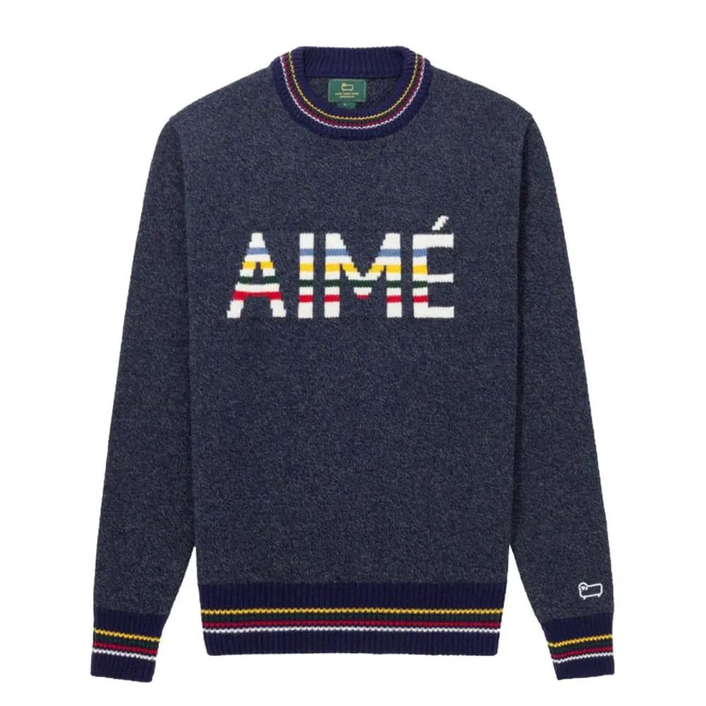 Aime Leon Dore Woolrich Hudson Bay Sweater Navy