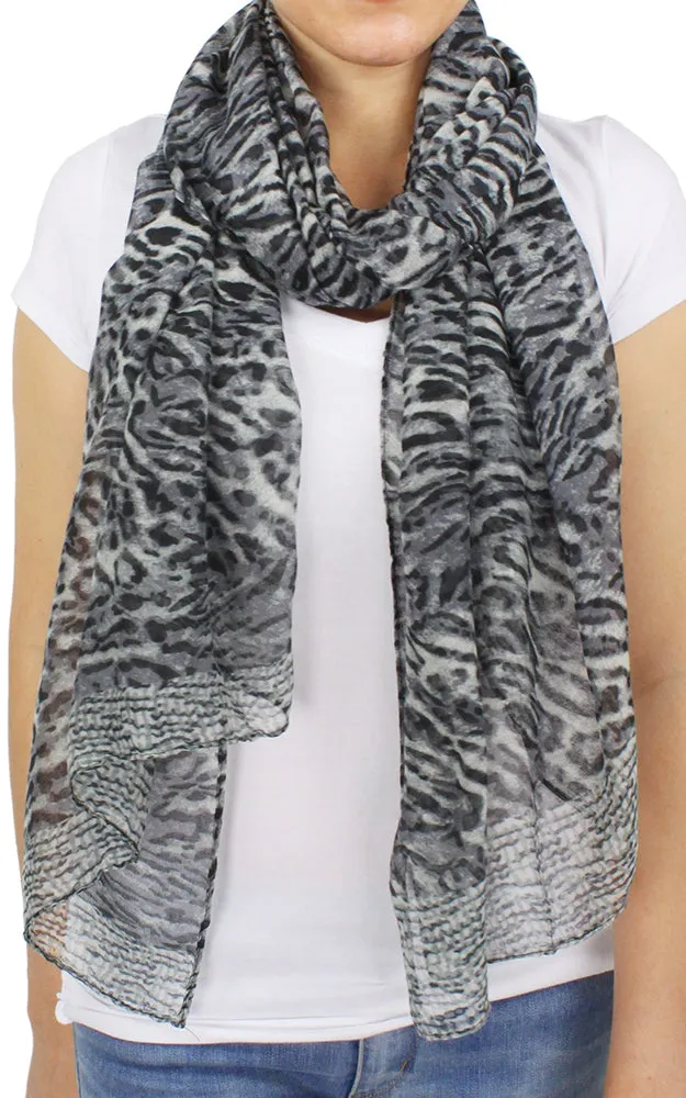 Animal Print Long Scarf