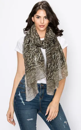 Animal Print Long Scarf