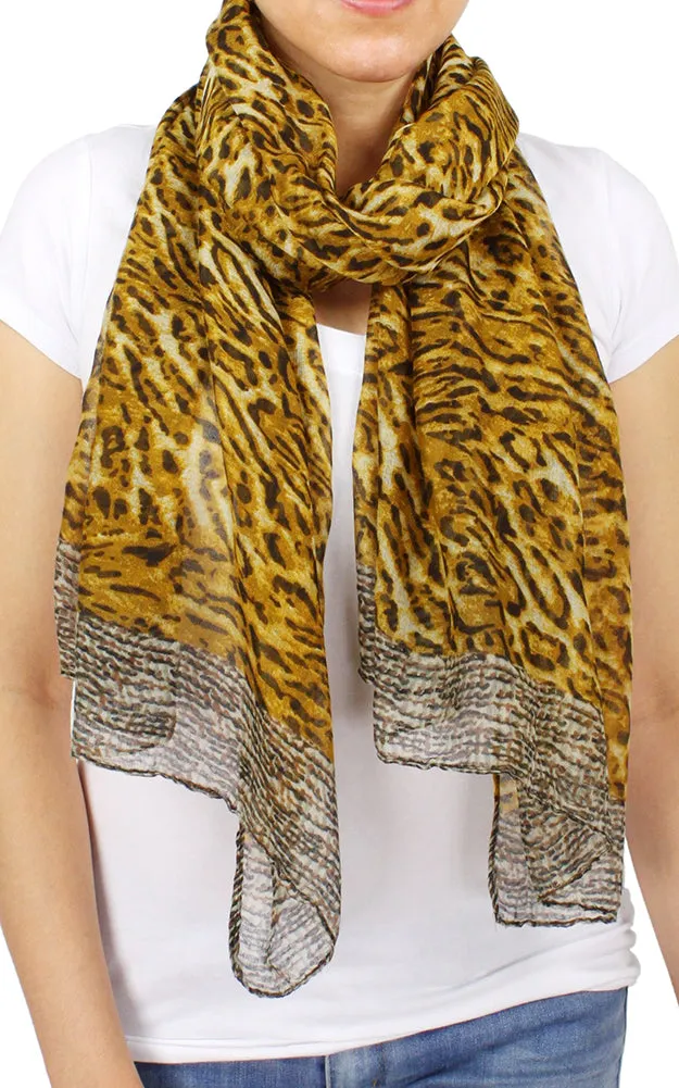 Animal Print Long Scarf