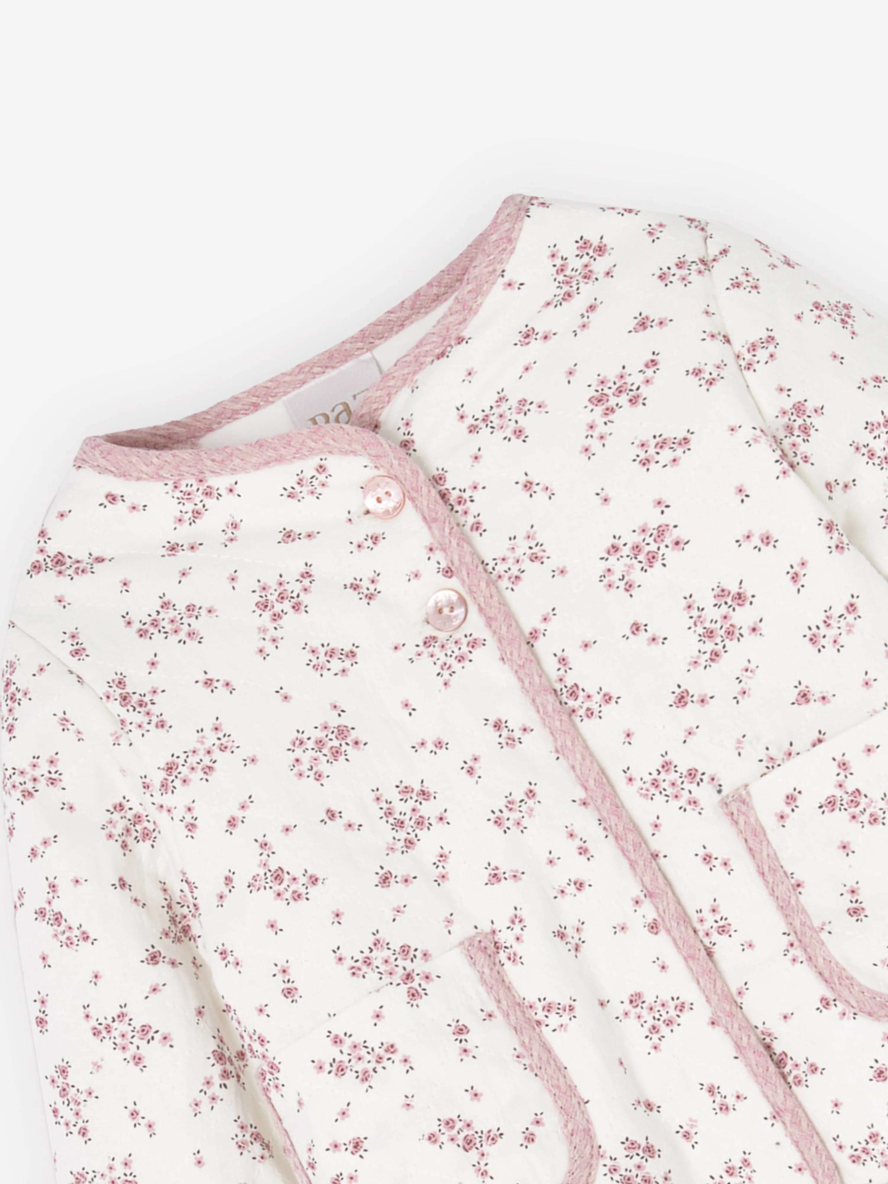 White Floral Baby Girls Jacket