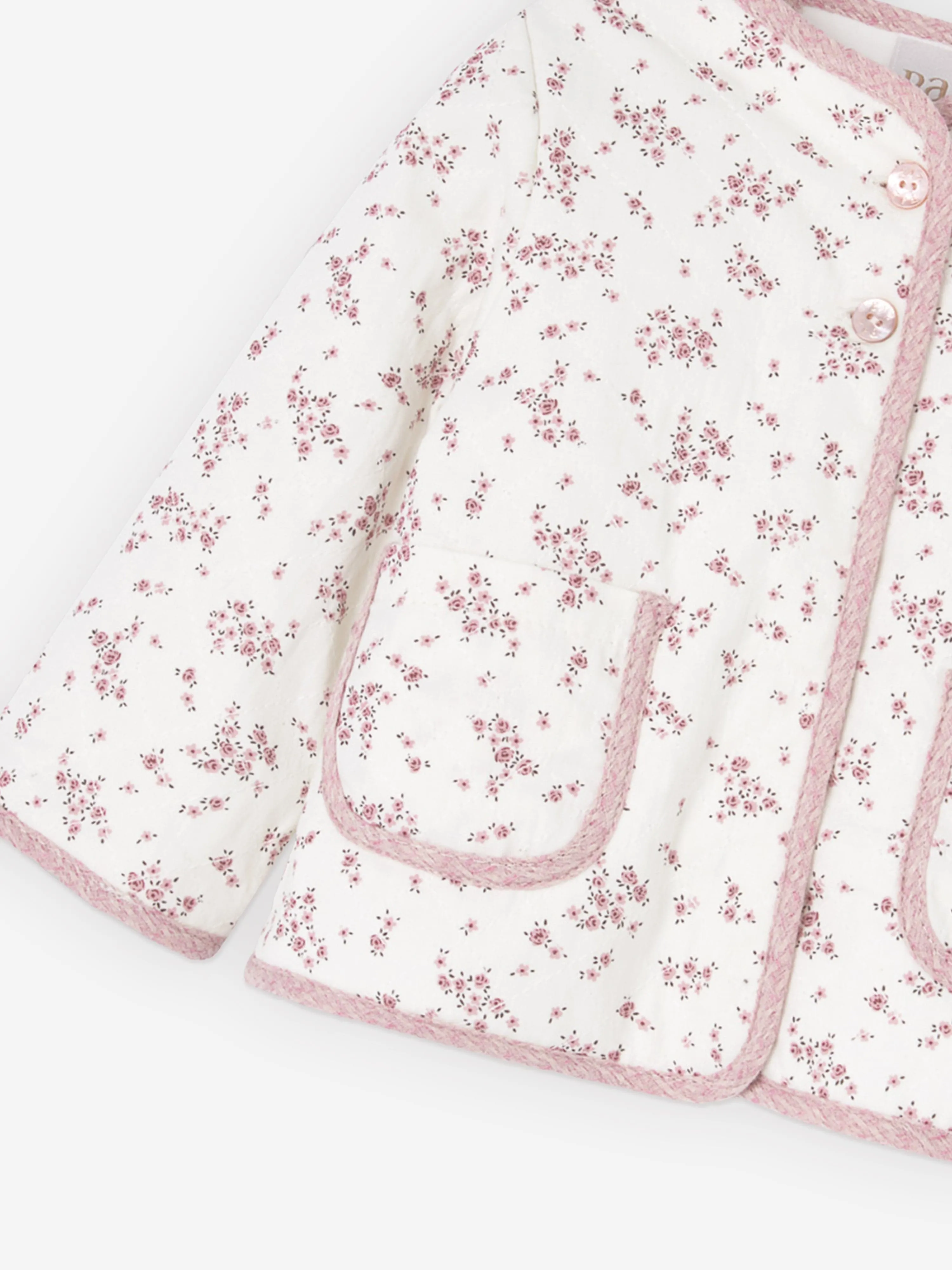 White Floral Baby Girls Jacket