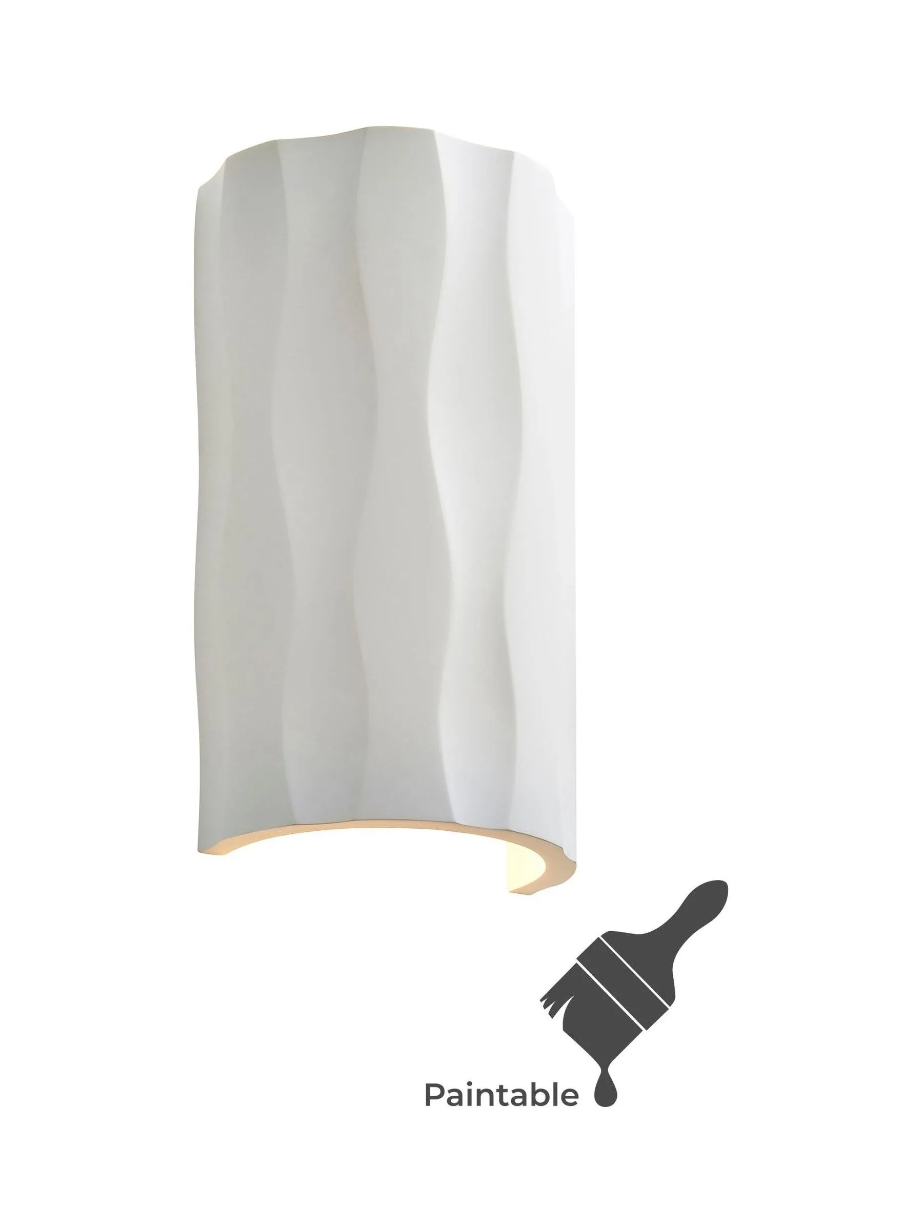 BHS White Toledo LED Up Down Paintable Plaster Wall Light