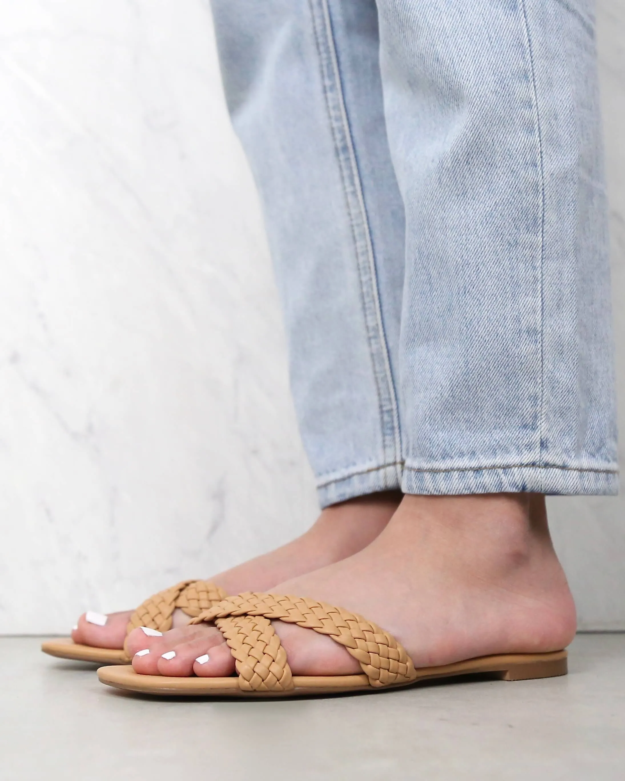 BiLLiNi Gingerbread Aloha Woven Crossover Sandals