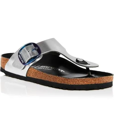 Birkenstock Leather Thong Slide Sandals for Women with Big Buckle