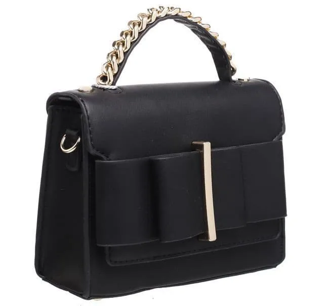 Black Bowknot Flap Lover Top Handle Cross Body Bag Online