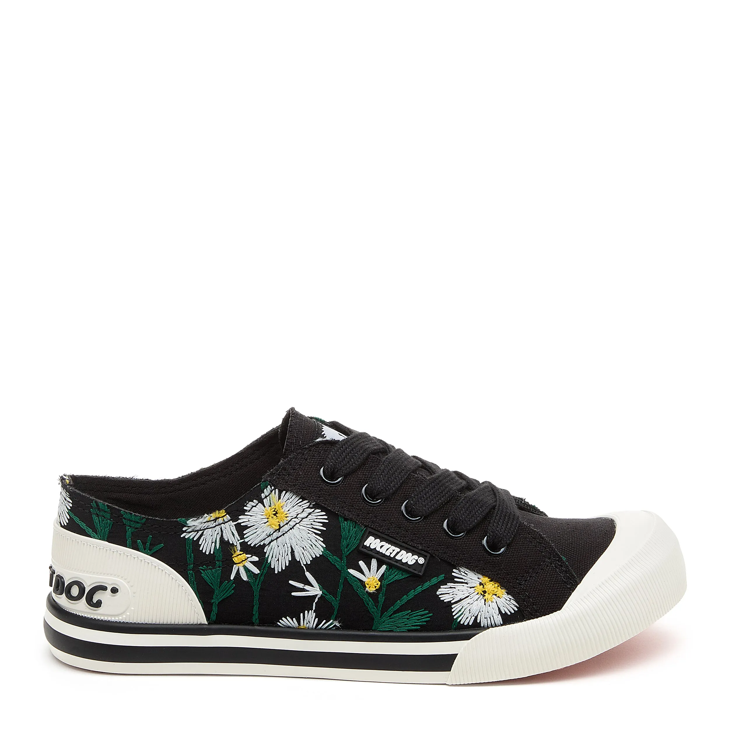 Black Floral Embroidered Jazzin Sneaker