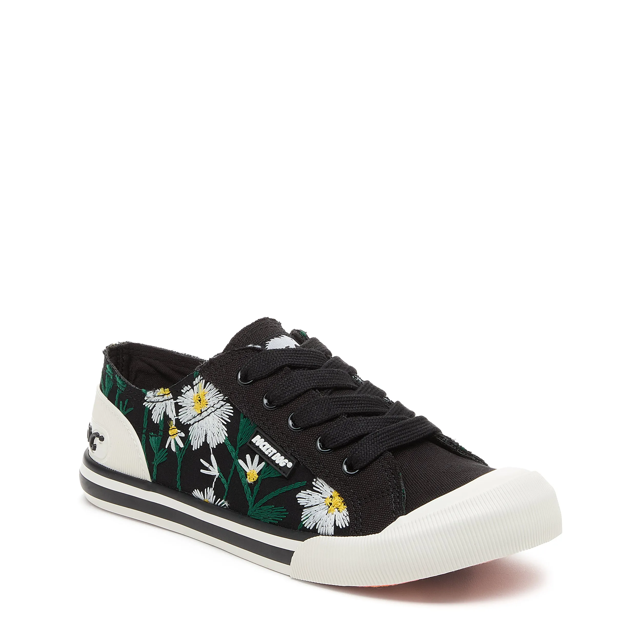 Black Floral Embroidered Jazzin Sneaker