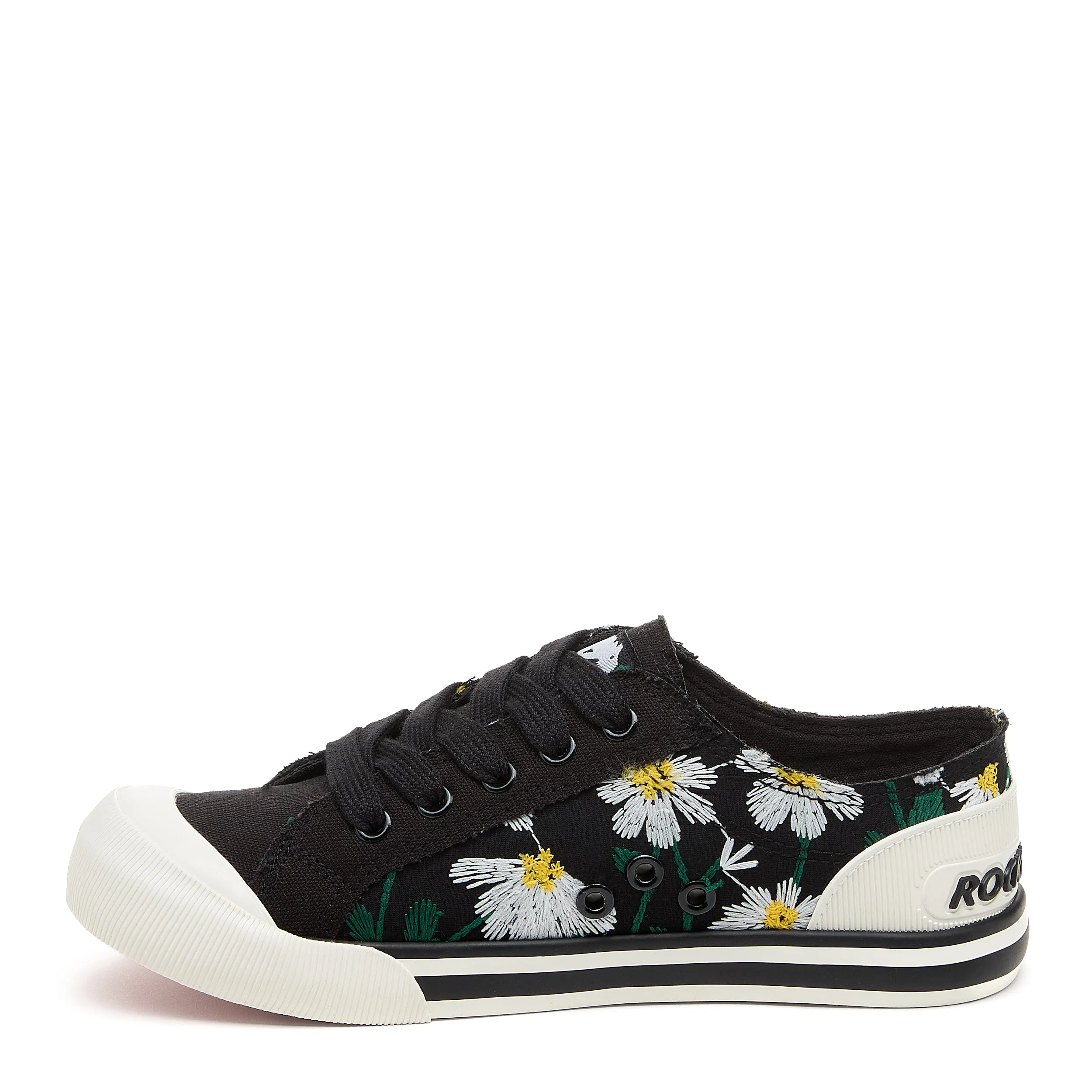 Black Floral Embroidered Jazzin Sneaker