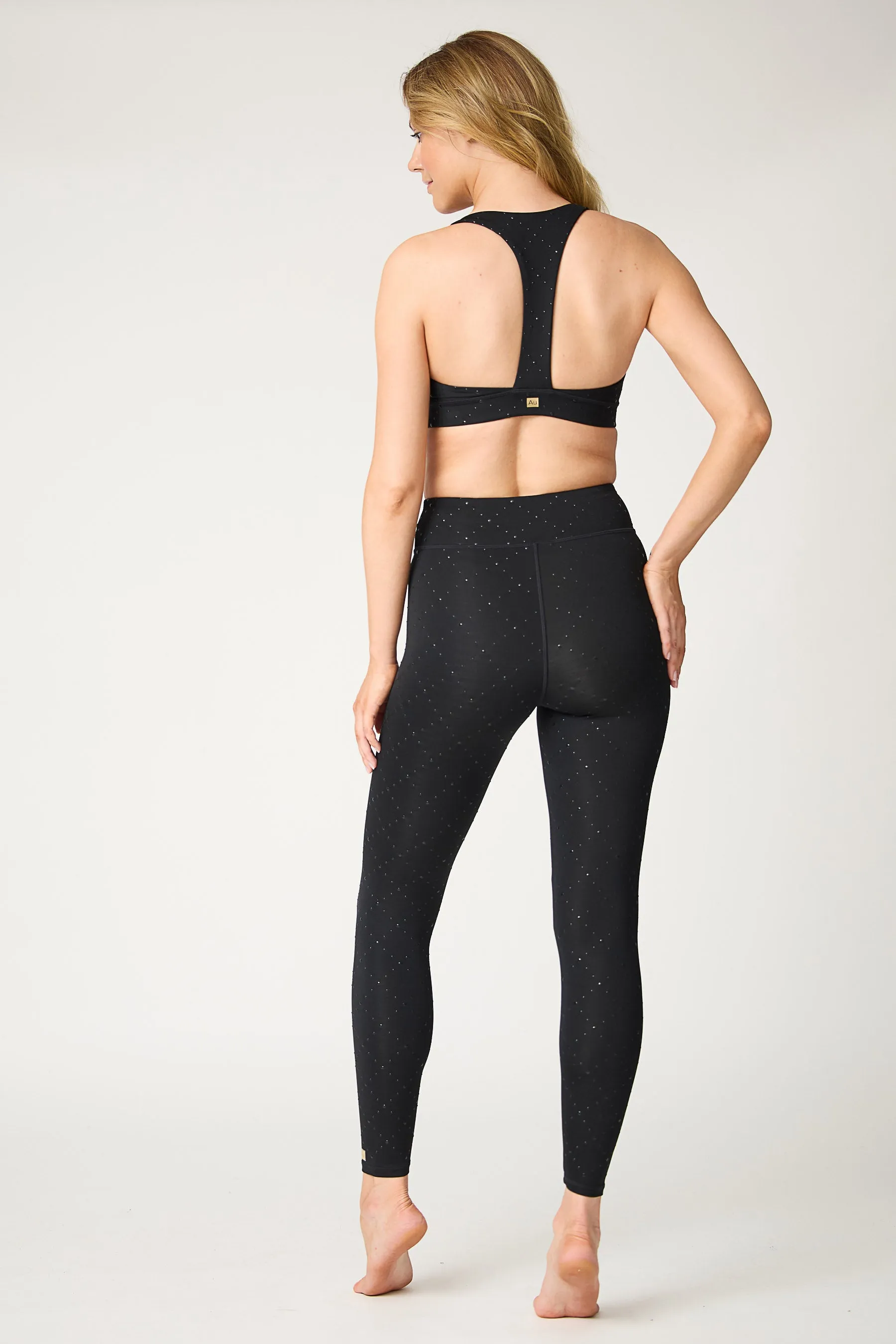 Black Silicon Dot Grid Radiant Full-Length Legging