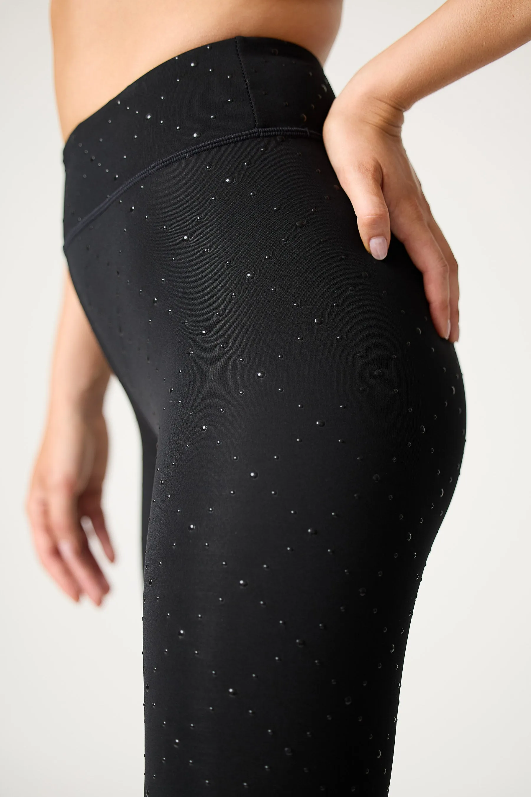 Black Silicon Dot Grid Radiant Full-Length Legging