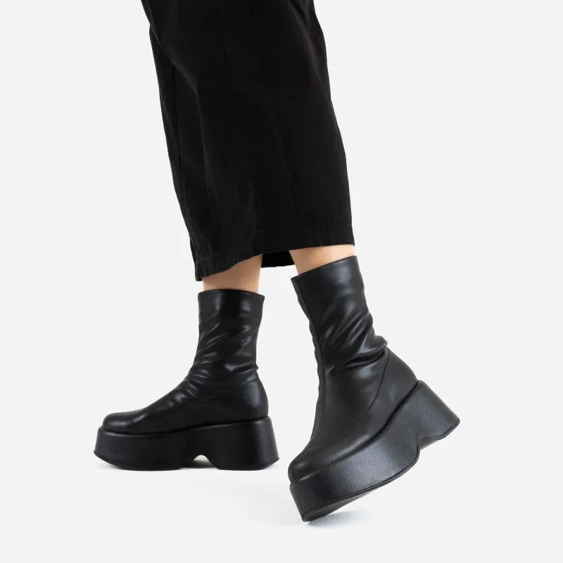 Black Stretch Ankle Boots