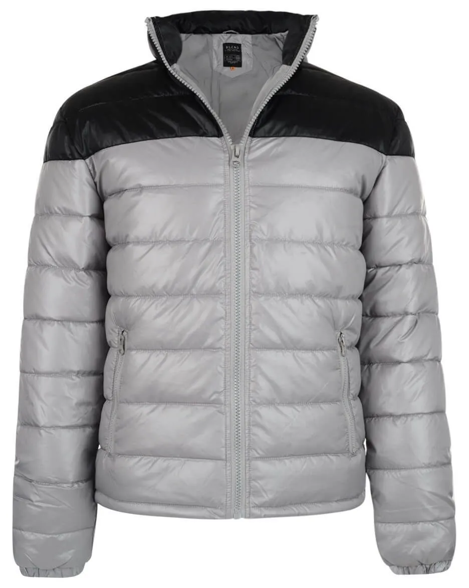 Blend Light Grey Shiny Padded Puffer Jacket