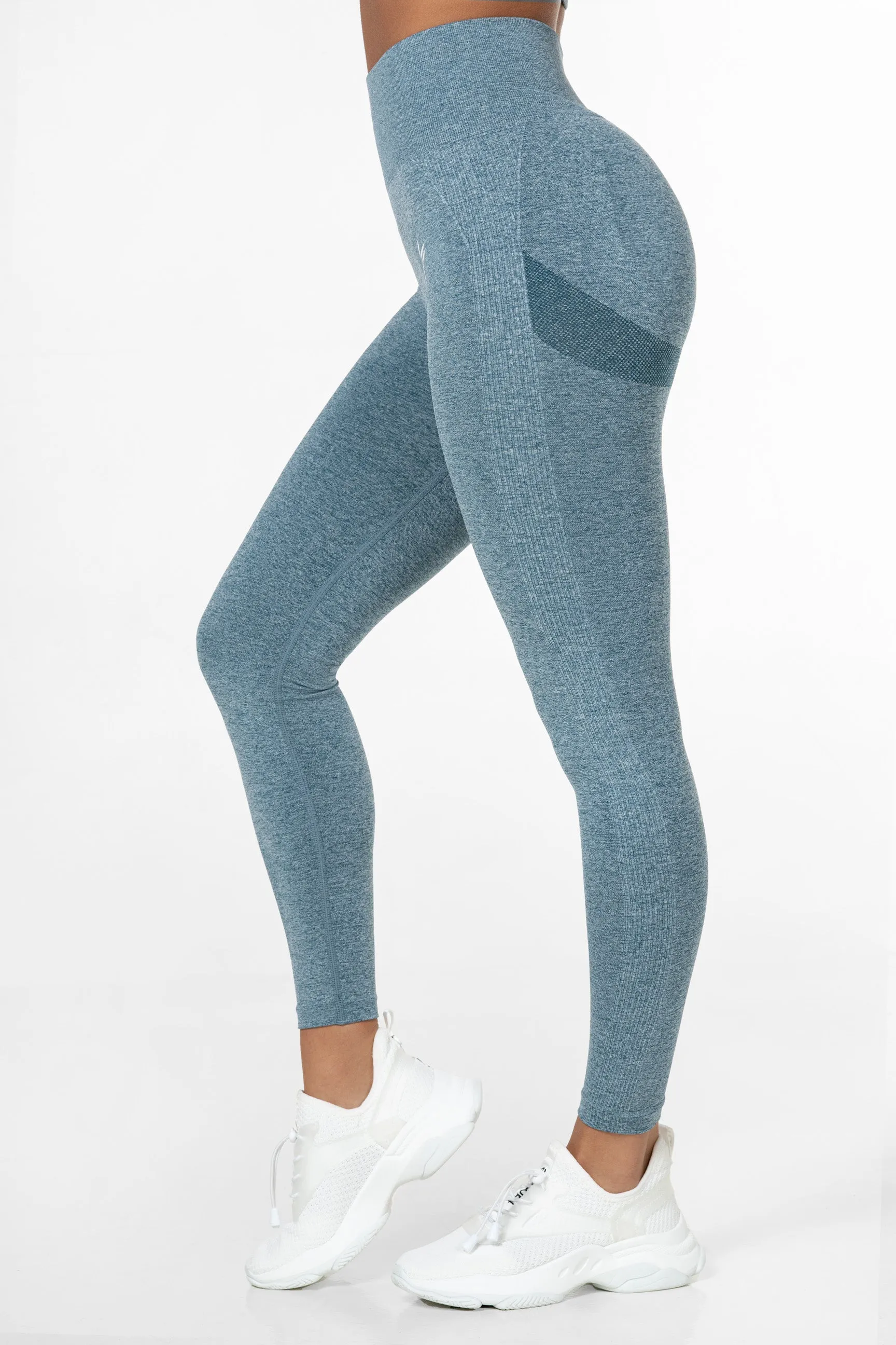 Blue Peachy Scrunch Leggings - Blue Ruched Yoga Pants for Women