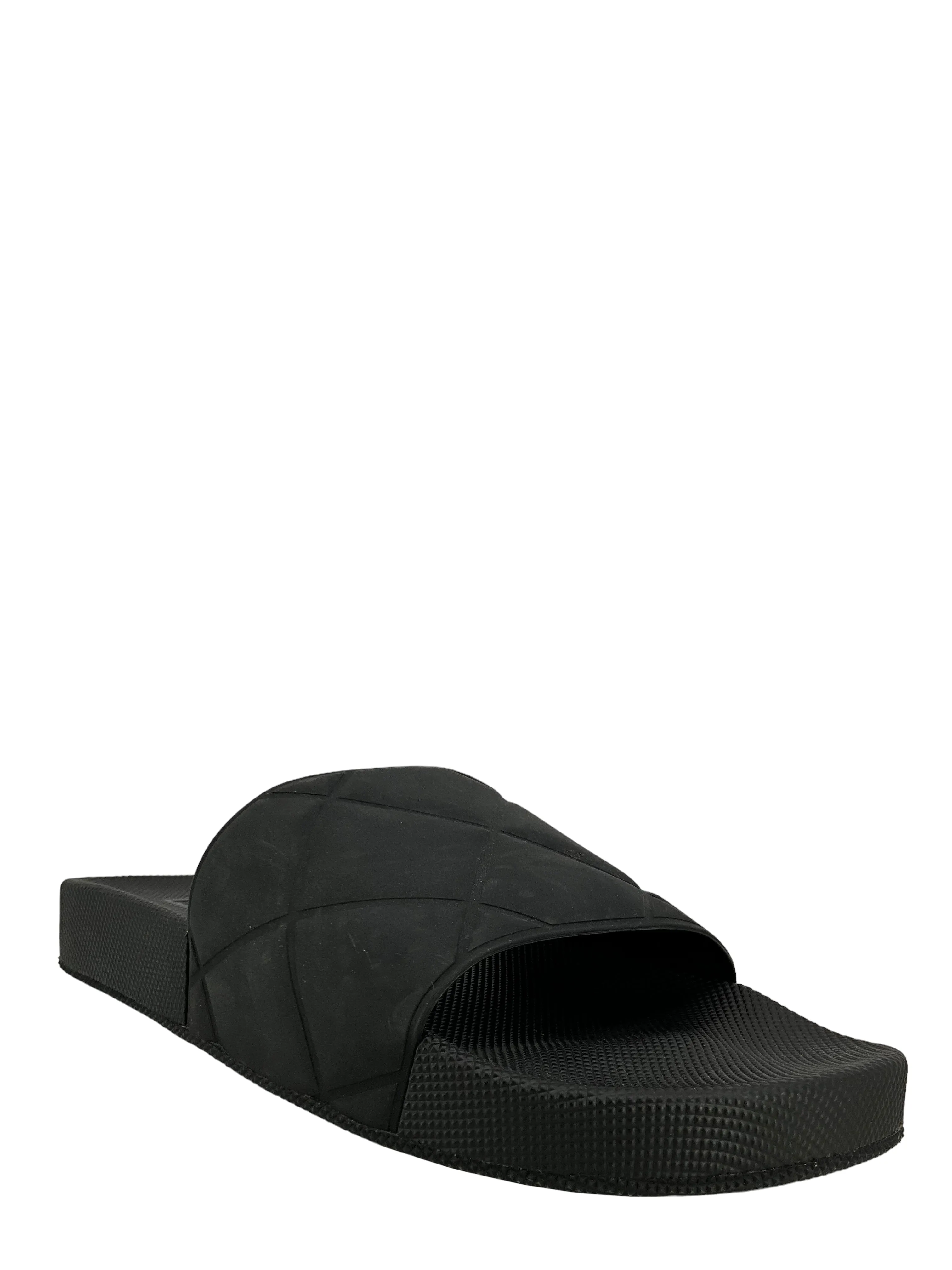 Bottega Veneta Black Rubber Slide Sandals Size 8