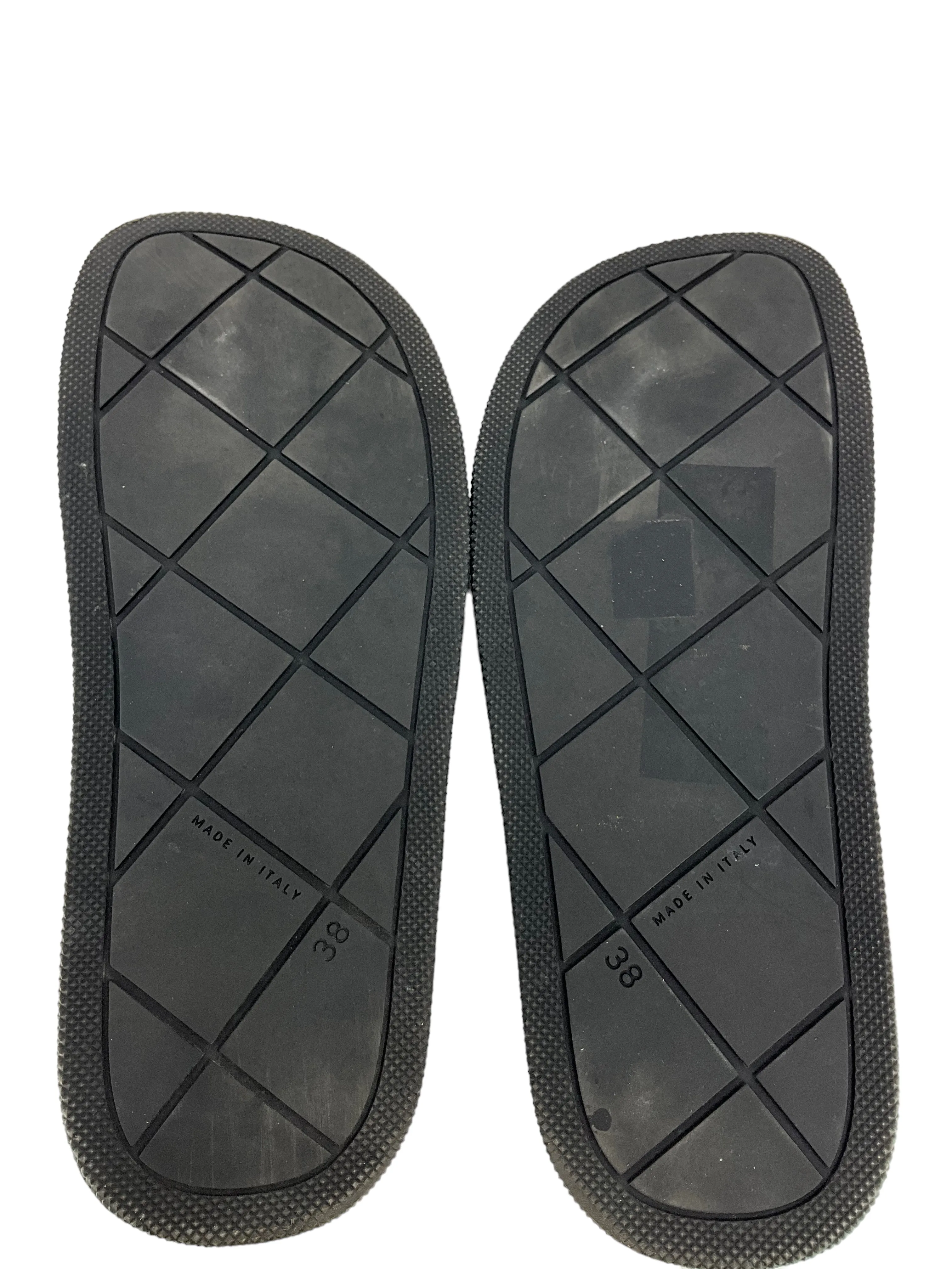 Bottega Veneta Black Rubber Slide Sandals Size 8