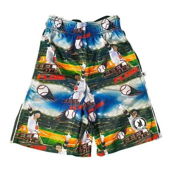 Boys Baseball Shorts with Flowing Design