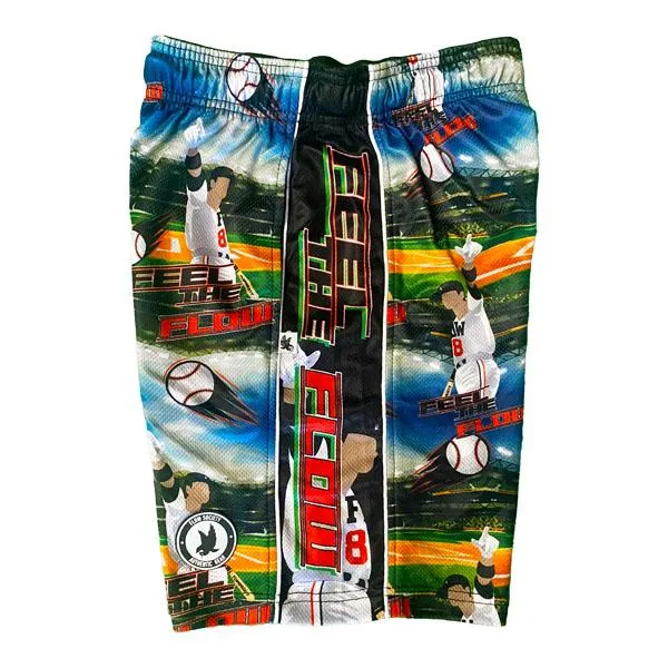 Boys Baseball Shorts with Flowing Design