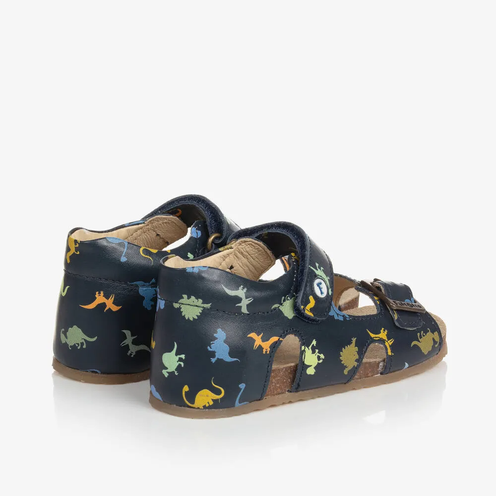 Boys Navy Blue Dinosaur Sandals