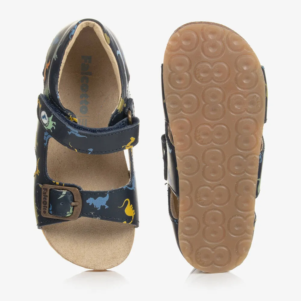 Boys Navy Blue Dinosaur Sandals