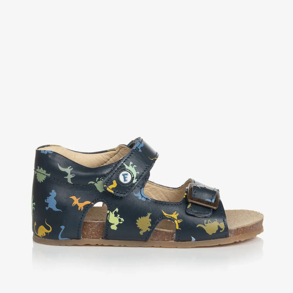 Boys Navy Blue Dinosaur Sandals