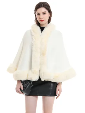 Bridal Winter Cape Shrug Faux Fur Wedding Shawl