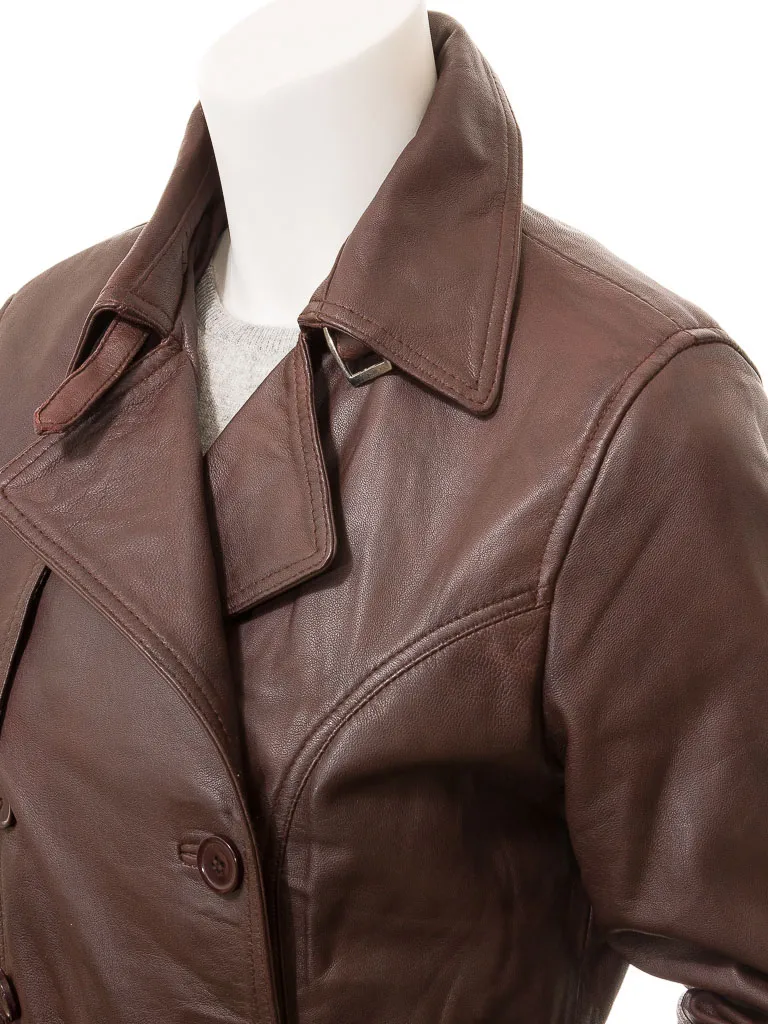 Brown Leather Trench Coat for Women by Columbia