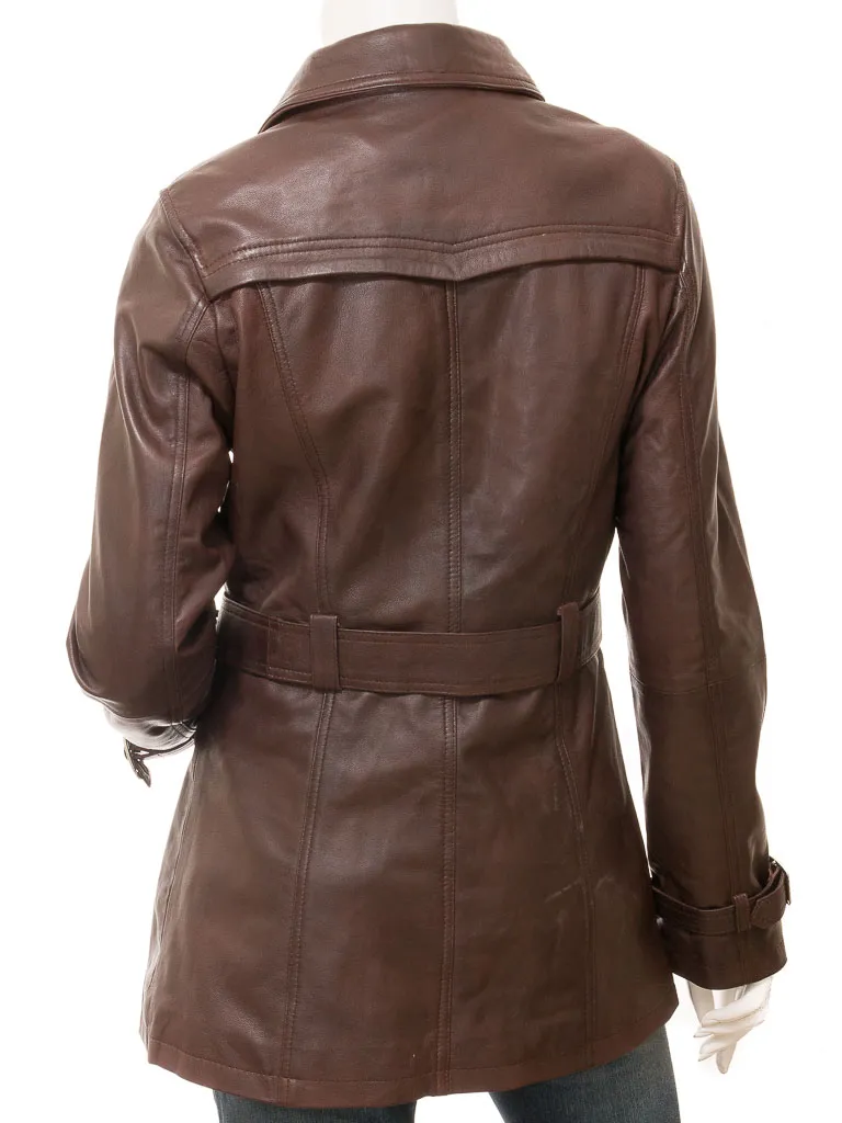 Brown Leather Trench Coat for Women by Columbia