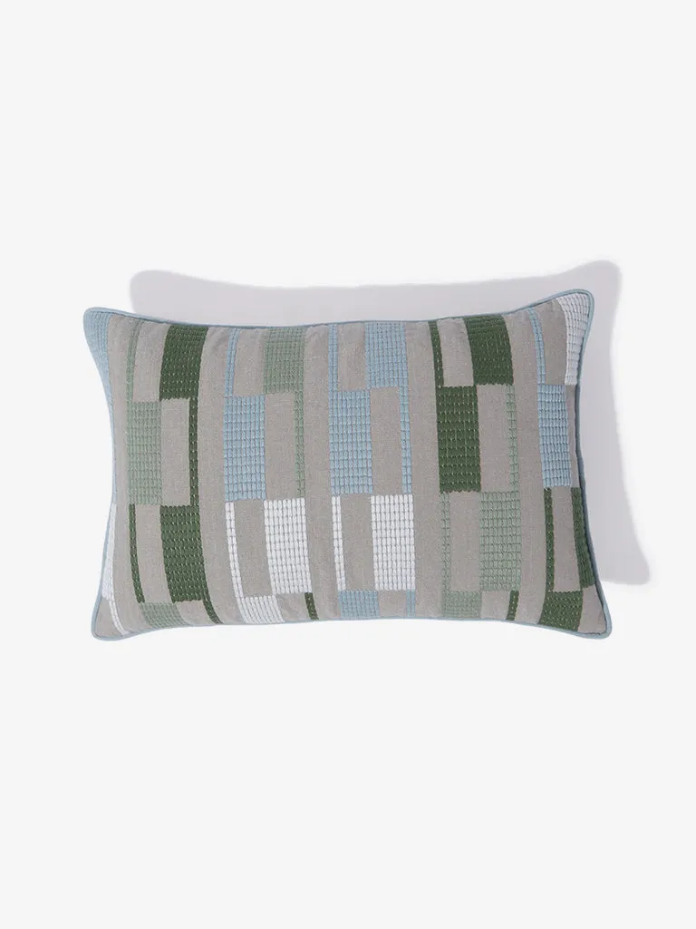 Buy Westside Home Mint Embroidered Cushion Cover from Westside