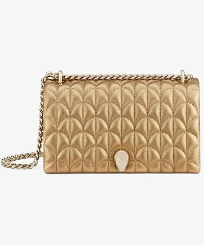 Bvlgari Gold Serpenti Sugarloaf metallic-leather shoulder bag