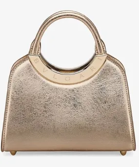 Bvlgari Light Gold Roma mini metallic-leather top-handle bag