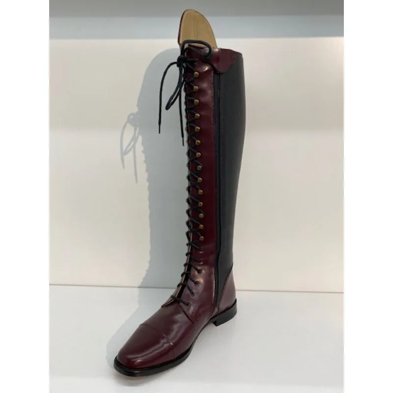 Cavallo Lux Slim Front Zip Boots with Laces OXBLOOD.