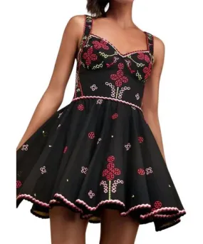 CHARO RUIZ Black Lolita Zinca Short Dress