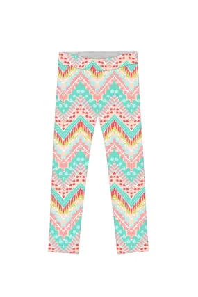 Chevron Print Girls Leggings - Lucy Cute Pattern