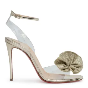 Christian Louboutin Fossiliza 100 Transparent Gold Glitter Sandals