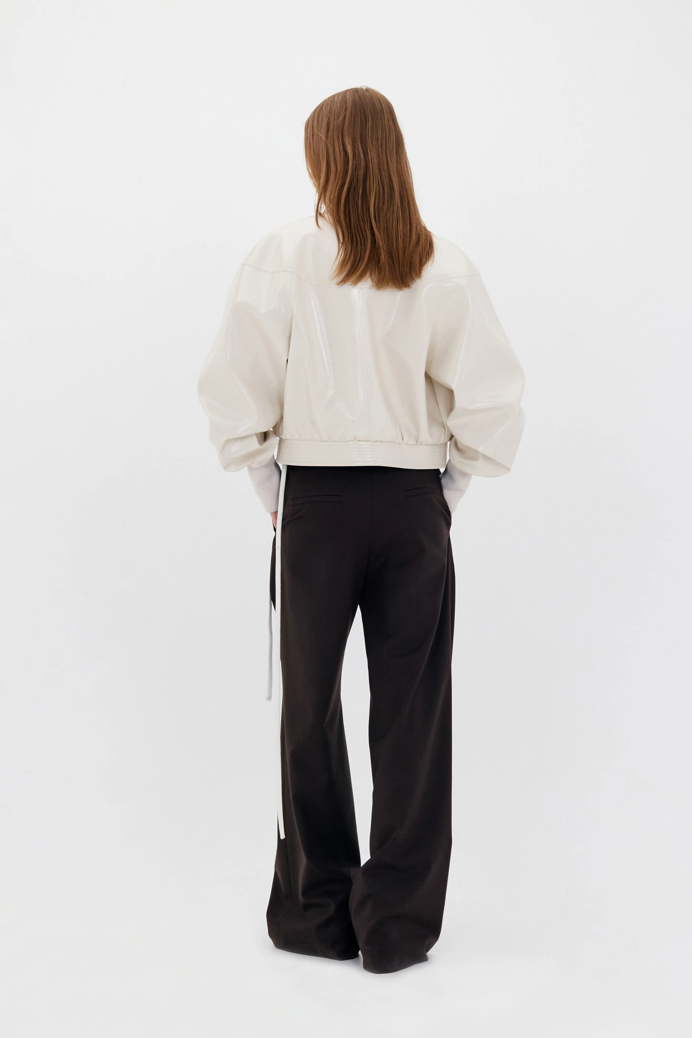 Classic Brown Wool Wide-Leg Trousers