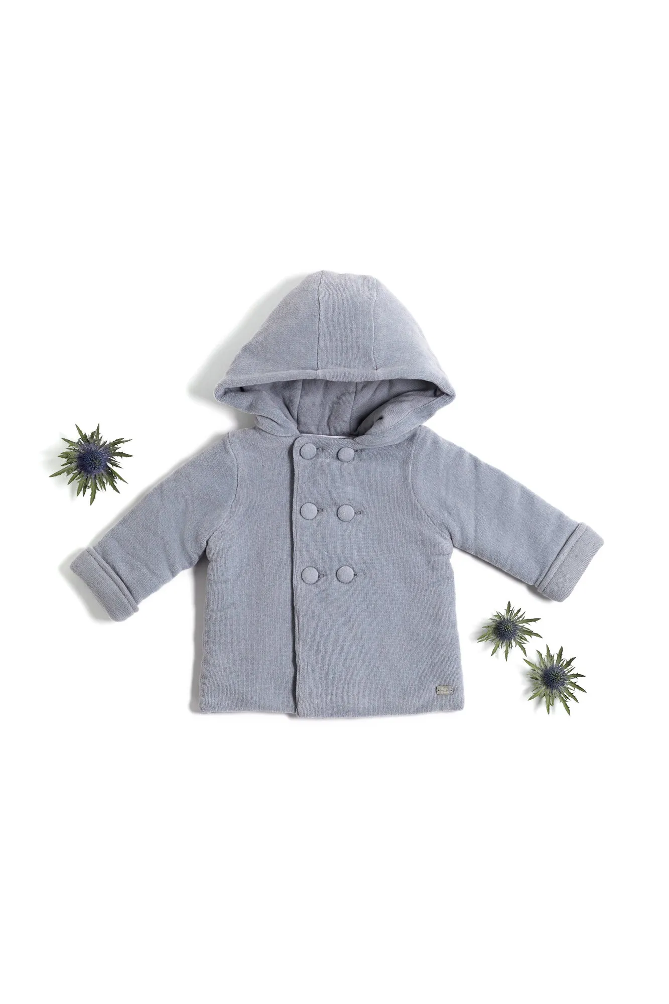 Coat      Organic Blue Chenille knitting frost     