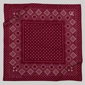 Cotton Bandana with Daisy Print in Sangria Color