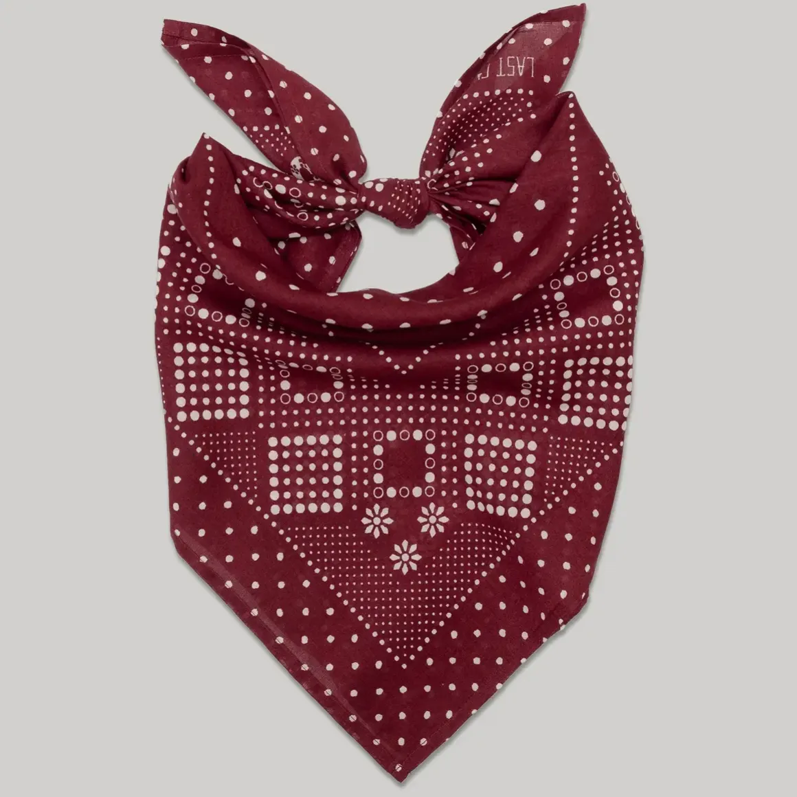 Cotton Bandana with Daisy Print in Sangria Color