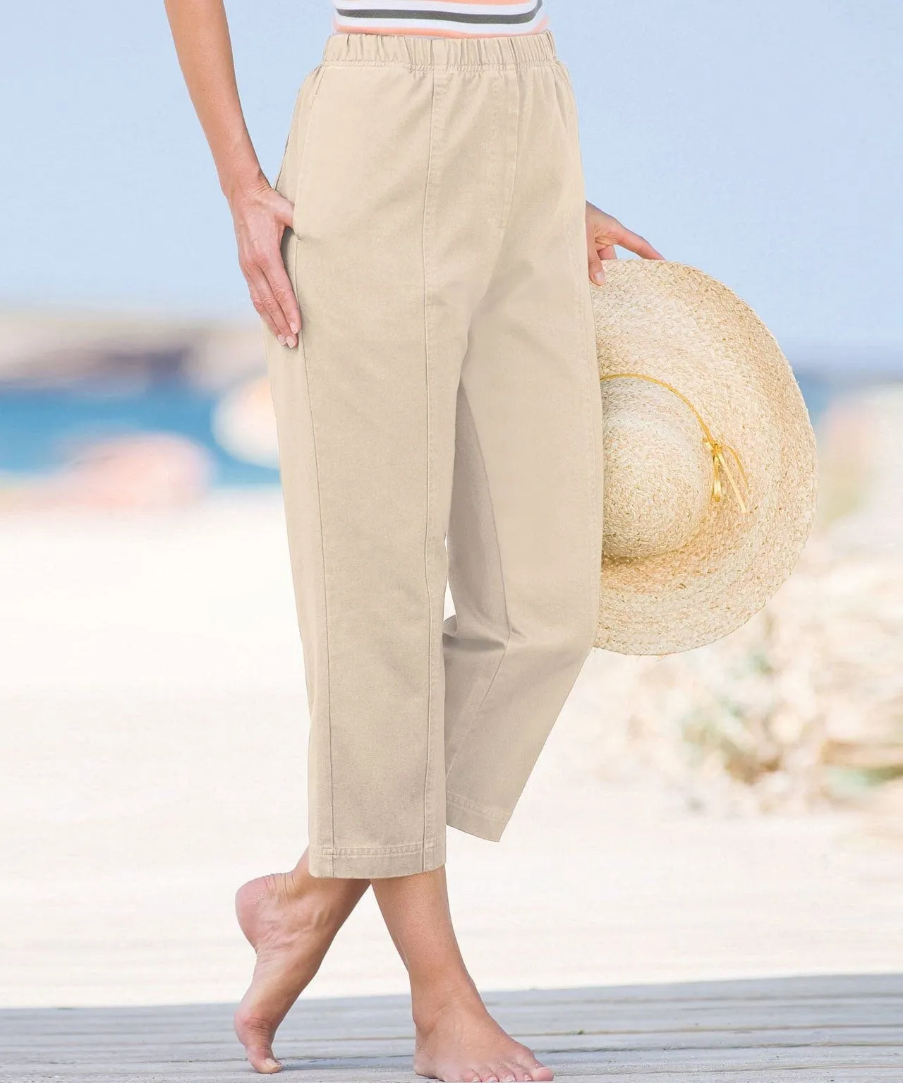 Cropped Cotton Trousers