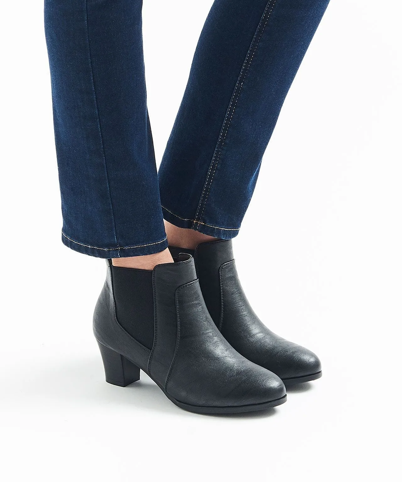 Heeled Cushion-Walk Ankle Boots for All-Day Comfort