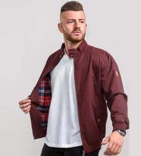 Big and Tall Burgundy Cotton Harrington Jacket by D555 (WINDSOR BURGUNDY)