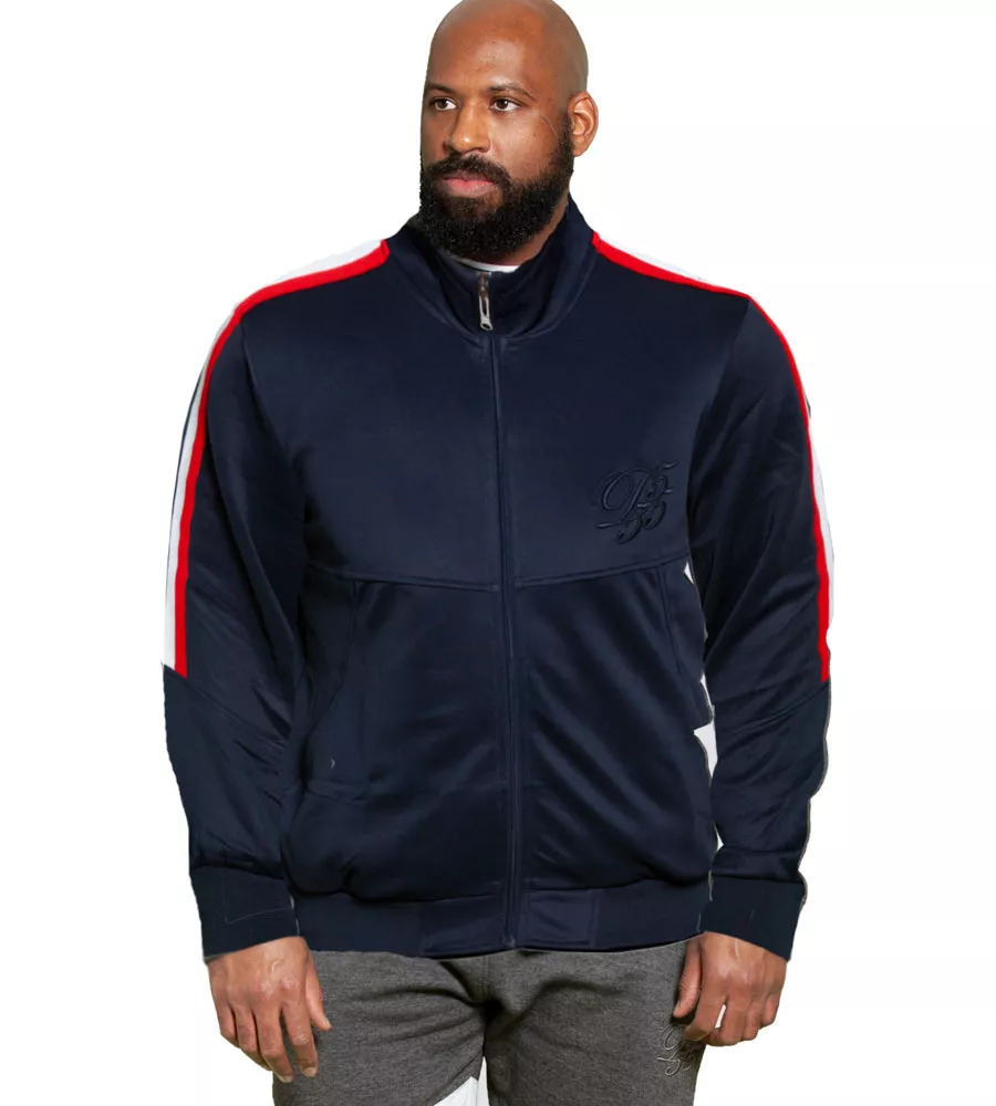 Big and Tall Men's Couture Zip Up Jacket With Taping Detail by D555 (BROOKES)