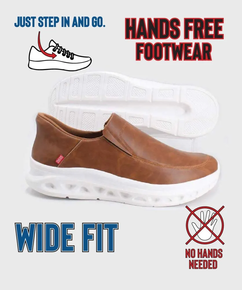 Large Size Dark Tan Hands-Free Shoes (CARLISLE 1)