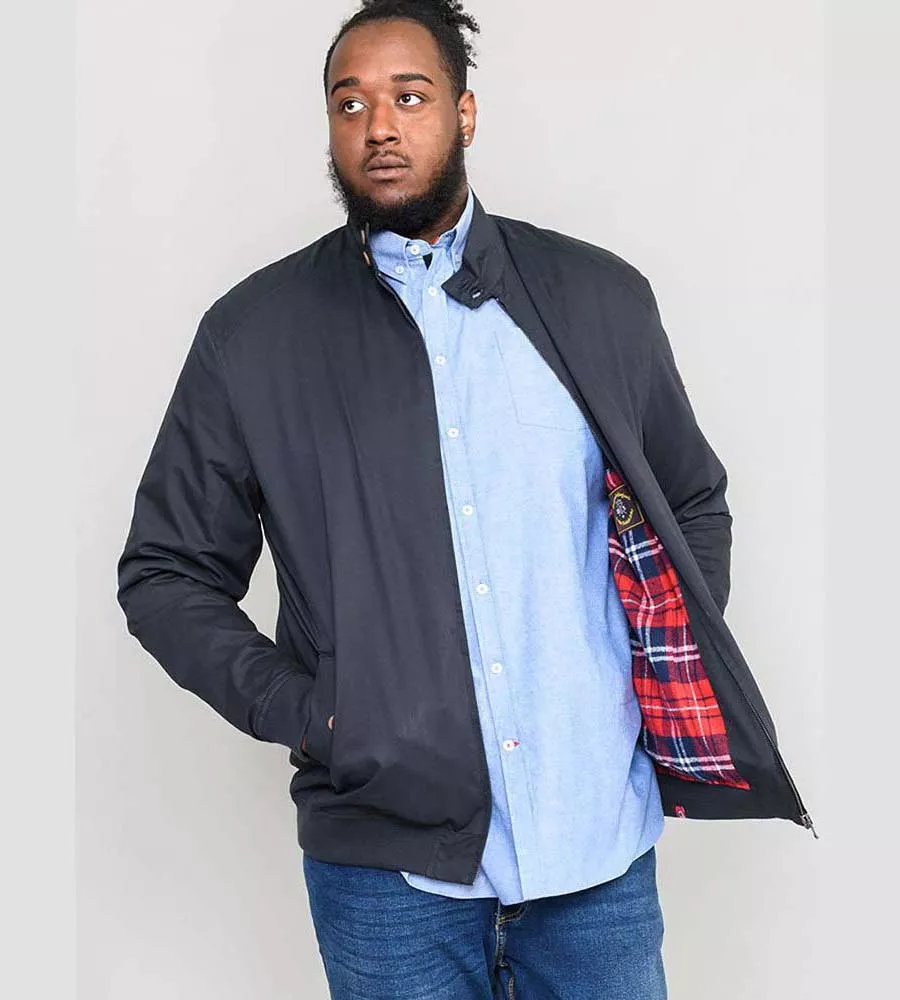 Big and Tall Navy Cotton Harrington Jacket by D555 (WINDSOR NAVY)