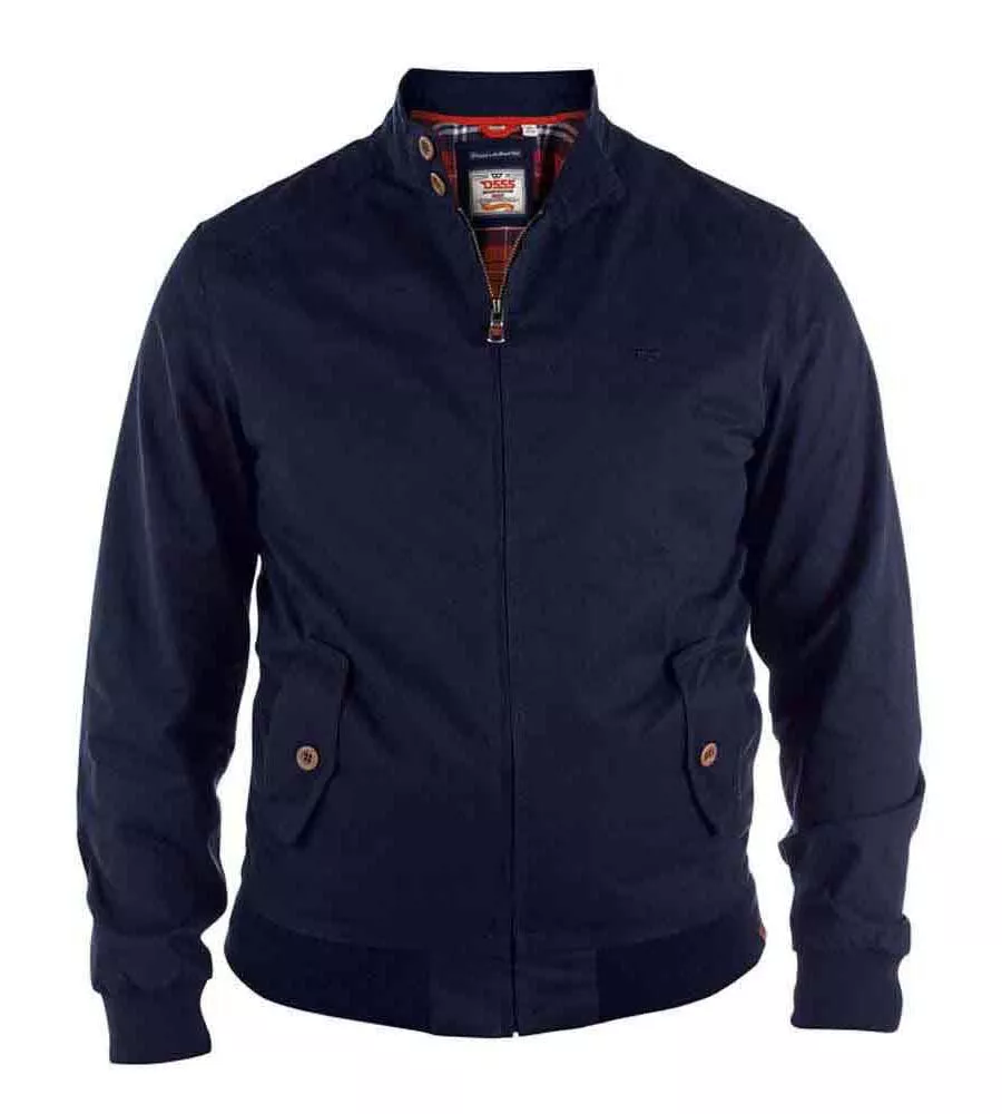 Big and Tall Navy Cotton Harrington Jacket by D555 (WINDSOR NAVY)